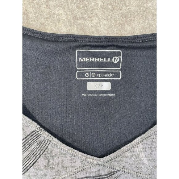 Merrell Opti-Wick Dress Women's Small Grey Short Sleeve V Neck Lined Athletic - Picture 5 of 16